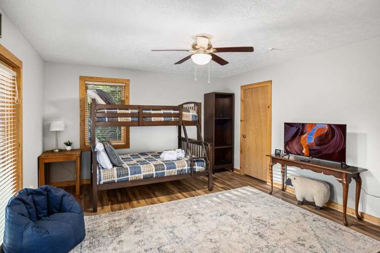 Lower Level Bunk Room with Twin Over Queen and Futon (not pictured)