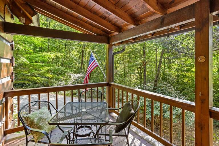 Outdoor Dinette on the the Main Level Covered Deck