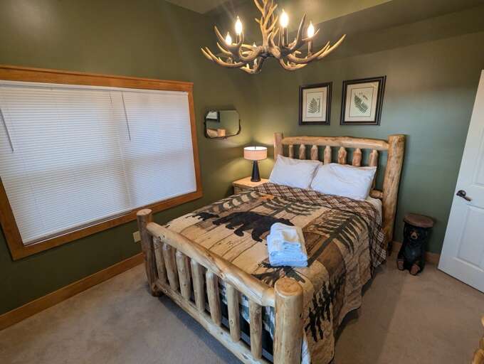 Lower Level Green Tree Queen Bedroom