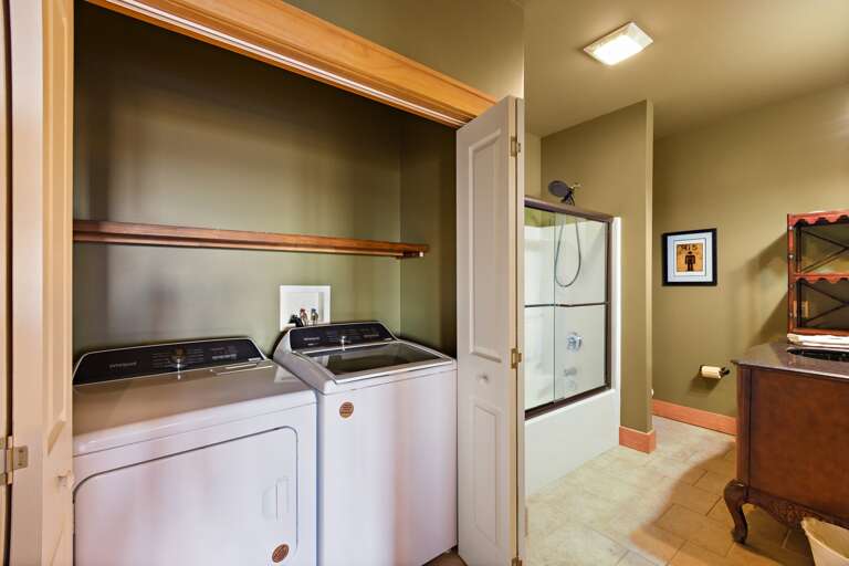Lower Level Shared Bathroom with Laundry