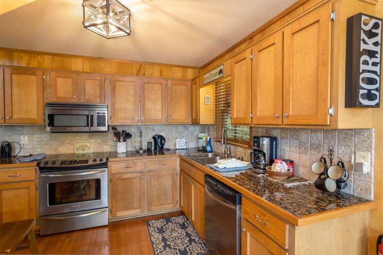 Spacious Kitchen with Tile Counter Tops