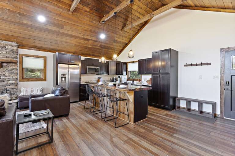 Front Entrance into Main Level Great Room with Spacious Kitchen