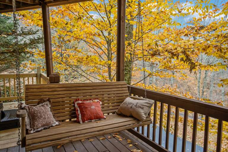 Porch Swing on the Lower Level
