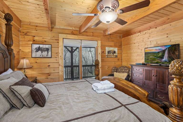 King Bed, TV and Private Bathroom in the Master Bedroom