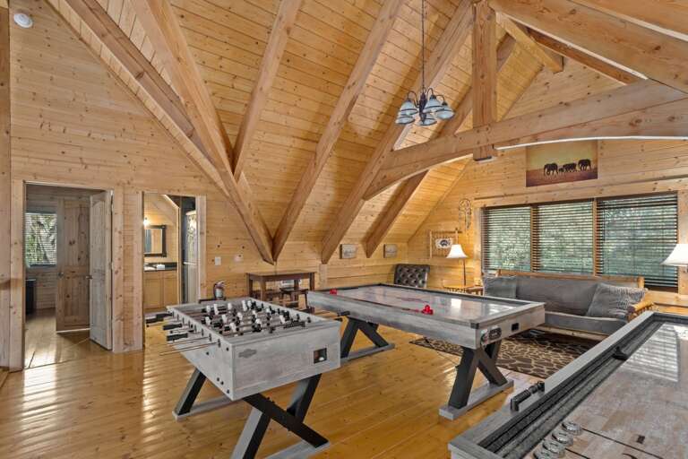 Loft Game Room with Foosball, Air Hockey and Shuffelboard