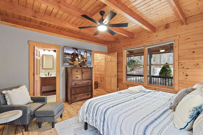 TV, Sitting Area, and King Bed in the Master TV, Sitting Area, and King Bed in the Master