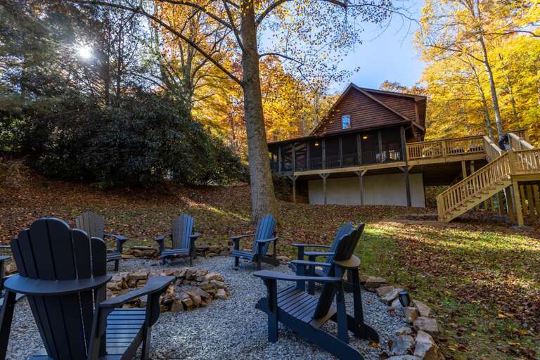 Back Yard Fire Pit at Mountain Air Cabin Back Yard Fire Pit at Mountain Air Cabin