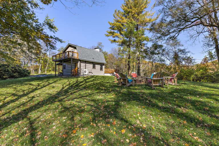 Big Hill Cabin Surrounded by Yard Space with a Fire Pit