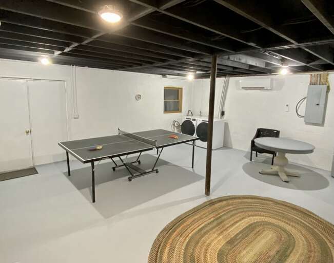 Ping Pong Table and Washer and Dryer in the Basement