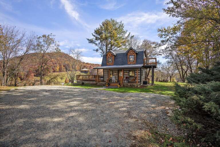 Plenty of Parking Along the Level Gravel Driveway