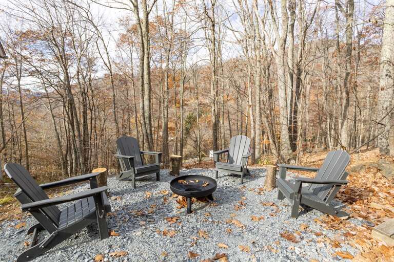 Fire Pit with Adirondack Style Seating