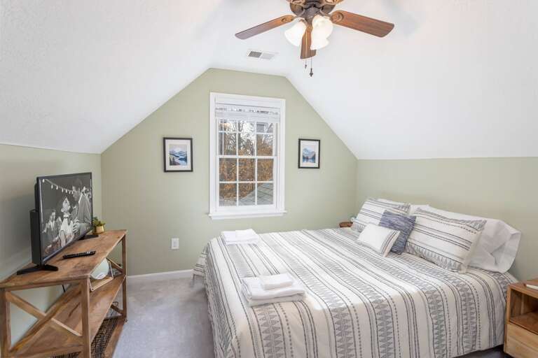 Second Upstairs Queen Bedroom with TV