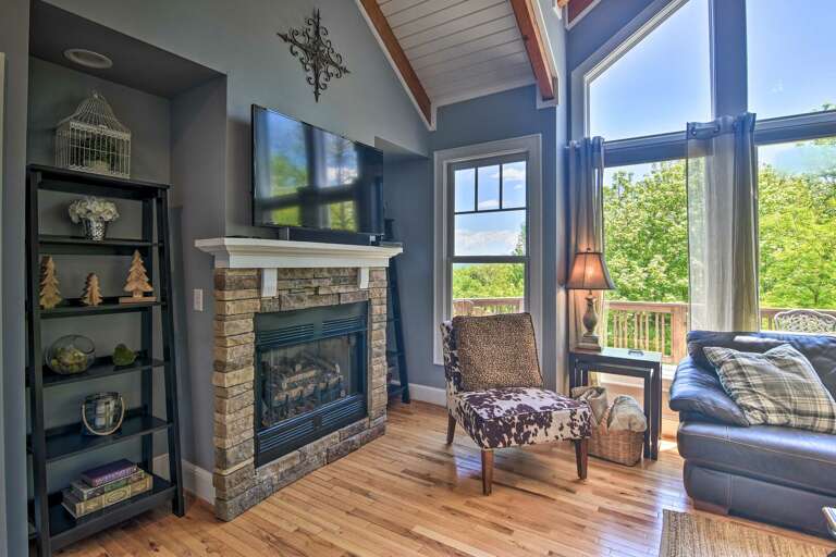 Gas Log Fireplace and TV in the Living Room Gas Log Fireplace and TV in the Living Room