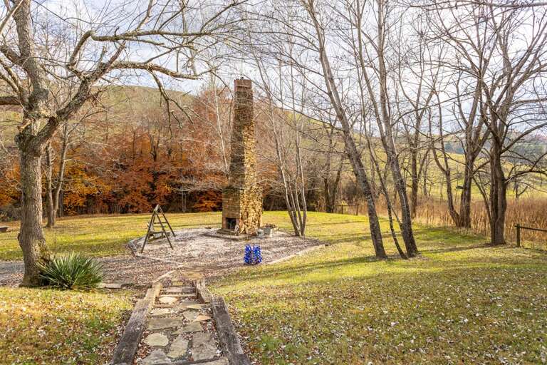Twisted Chimney Fire Pit Area in the Lower Yard