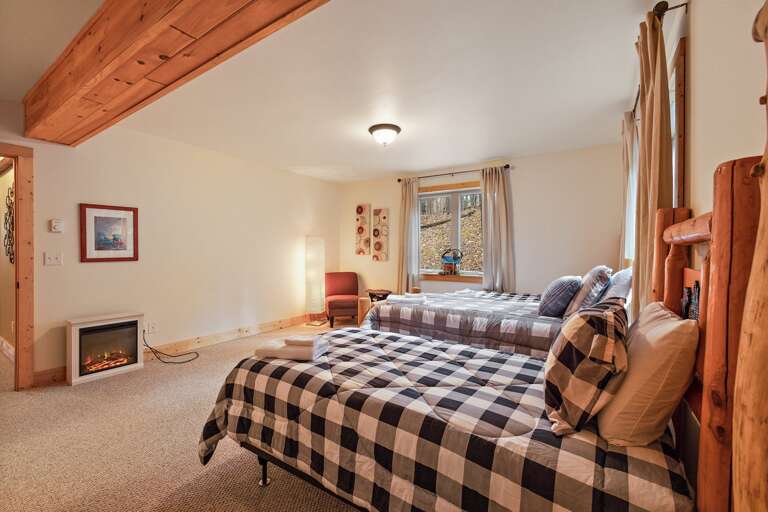 Three Twins and Electric Fire Place Heater in the Lower Level