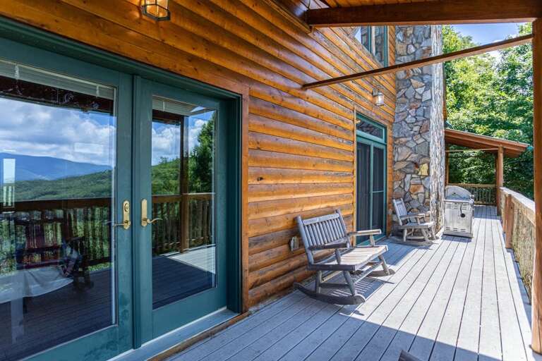 Covered and Uncovered Wrap Around Deck with Seating