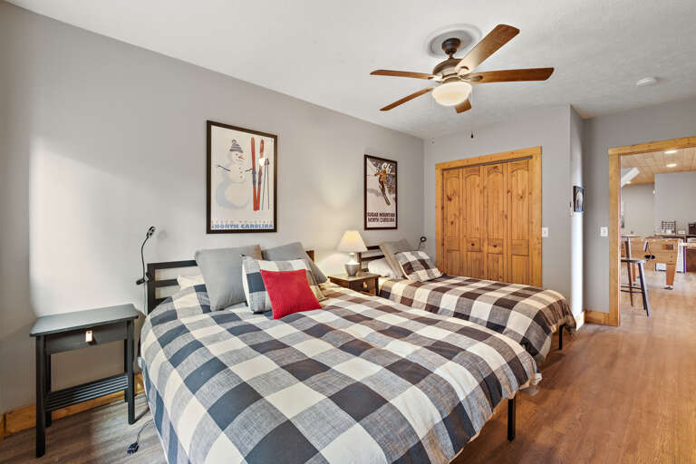 Double Bed and Twin Bed in the Lower Level Kids Room