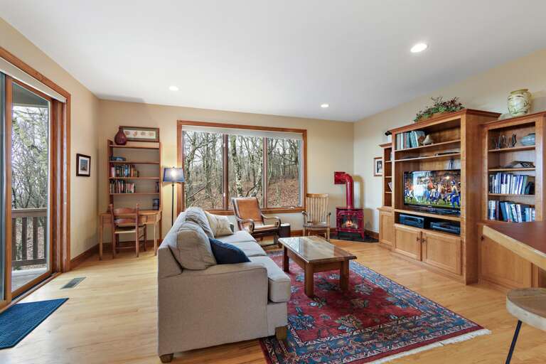 Keeping Room with TV Next to the Kitchen