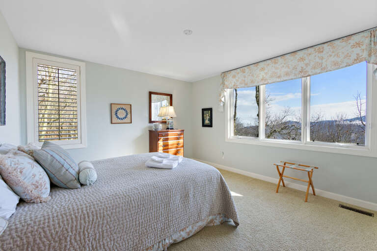 Queen Bed and and Views in the Lower Level Bedroom