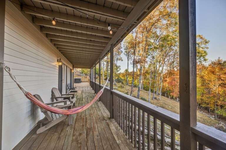 Lower Level Deck with Hammock and Chairs