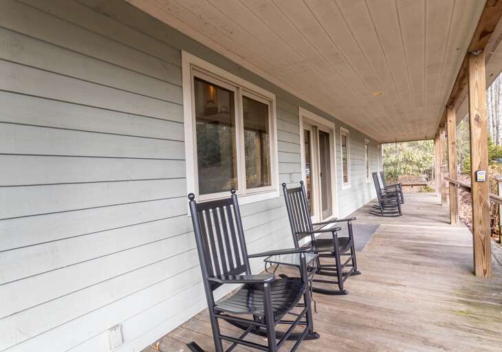 Covered Deck with Rocking Chairs
