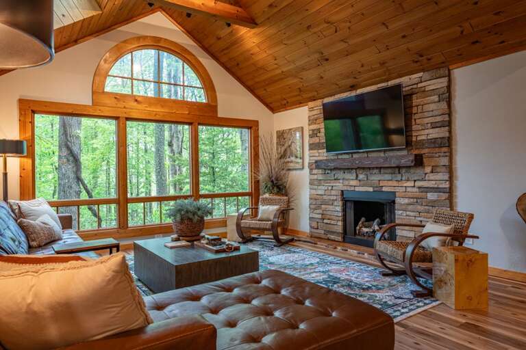 Gas Log Fireplace and Large Screen TV Gas Log Fireplace and Large Screen TV