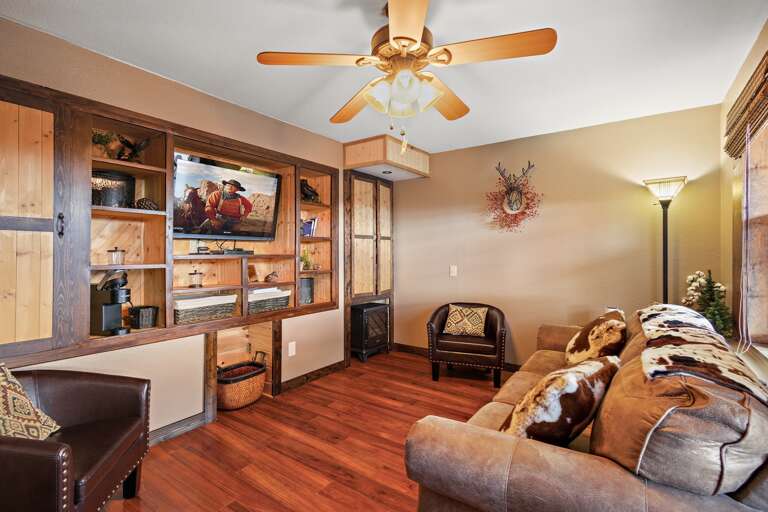 Basement Mother-in-Law Suite with TV and Queen Pull-Out Sofa Bed