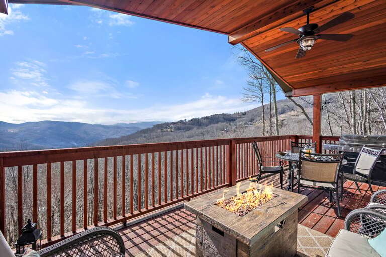 Gas Fire Table on the Deck