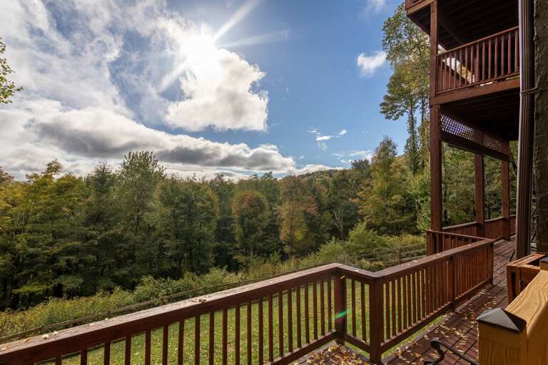Lower Level Deck Looking Over the Back Yard and Woods