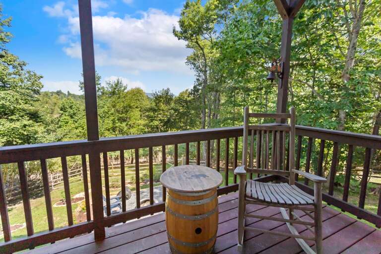 Lower Level Deck Overlooking the Back Yard and Mountain View