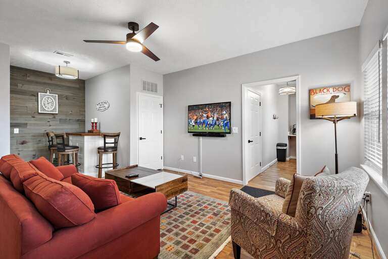 TV and Bar Top in the Family Room