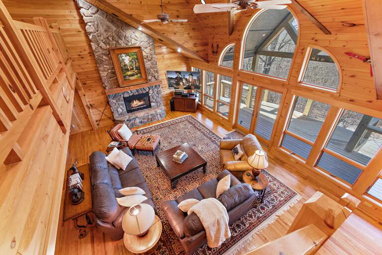 Looking Down on the Great Room from Upstairs