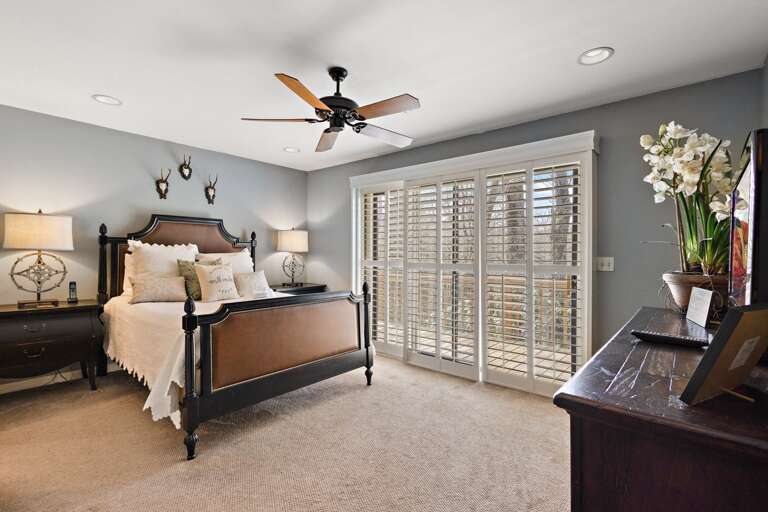 Main Level Master Bedroom with Access to the Deck
