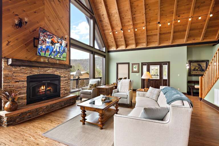Living Room with Gas Fireplace and Smart TV Living Room with Gas Fireplace and Smart TV