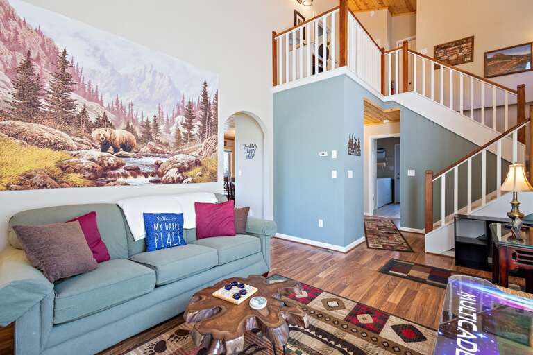 Den Leads to the Sleeping Areas on the Second Floor