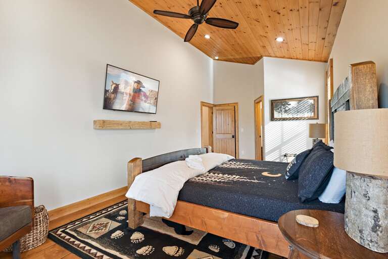 King Bed and TV in the Master Bedroom on the Main Floor