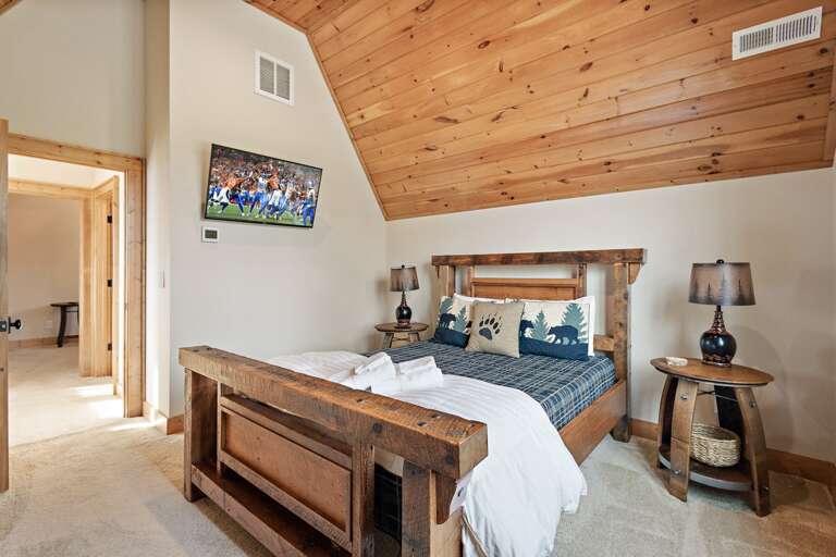 Upper-Level Queen Bedroom with a TV