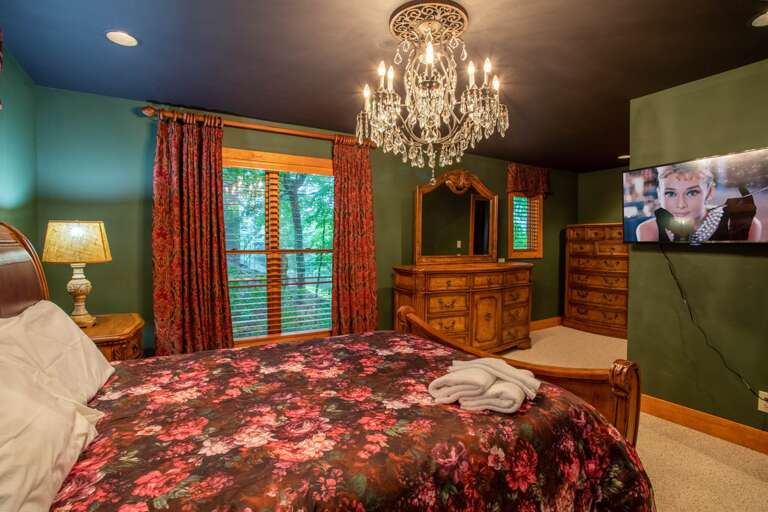 Lower Level Queen Bedroom with TV