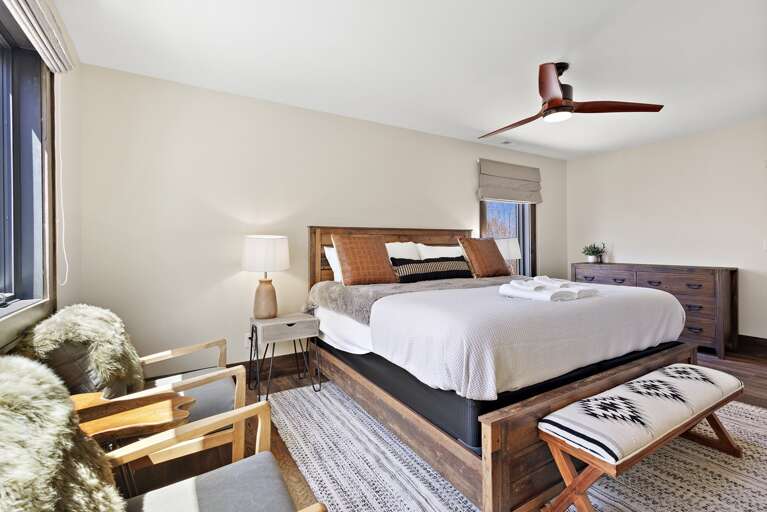 King Bed in the Upper Level Bedroom