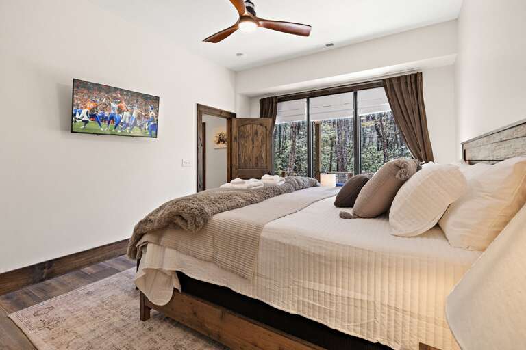 Scenic View, TV and Private Bathroom in the Master Bedroom