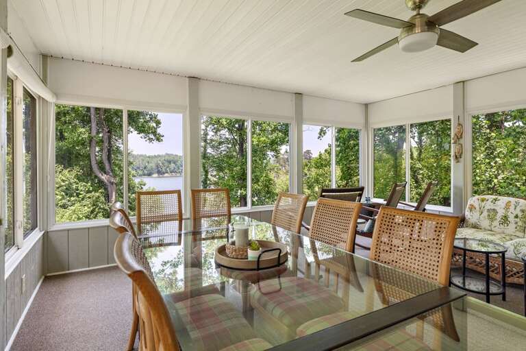 Dining with a Lake View in the Sunroom