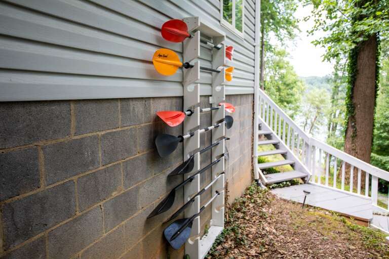 Paddle Rack Located on the side of the House
