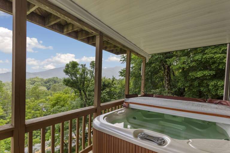 Five Person Hot Tub on the Covered Middle Level Deck Five Person Hot Tub on the Covered Middle Level Deck