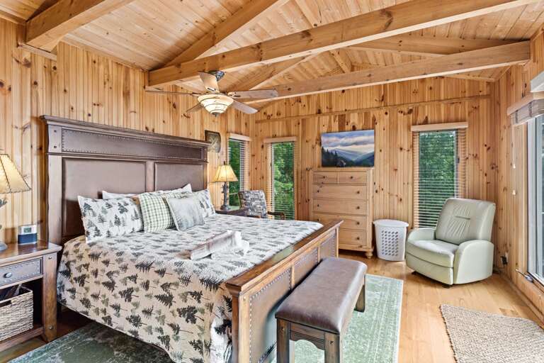 Master Bedroom with King Bed and TV