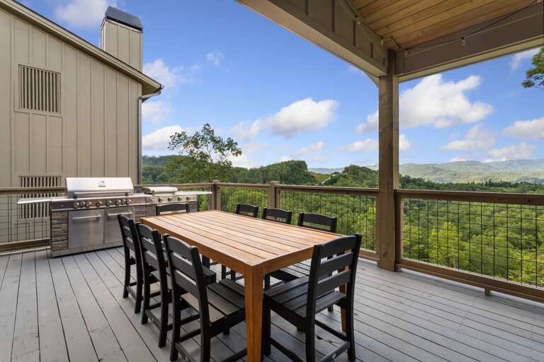 Deluxe Grill and Outdoor Dining Looking Over the Blue Ridge Mountains Deluxe Grill and Outdoor Dining Looking Over the Blue Ridge Mountains