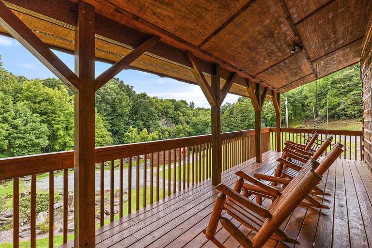 Covered Front Porch with Rocking Chairs