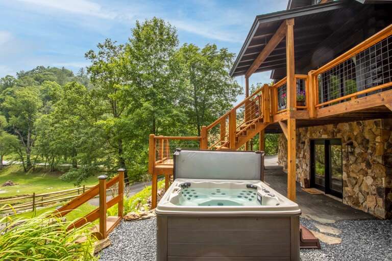 Hot Tub Outside of the Lower Level Patio