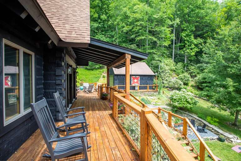 Spacious Main Deck with Rocking Chairs