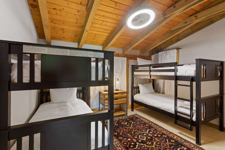 Upper-Level Bunk Room with Two Twin-Over-Twin Bunks