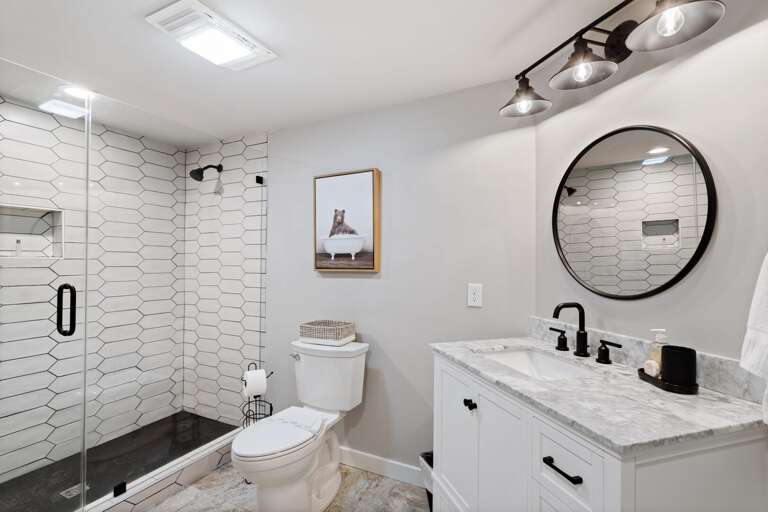 Master Bathroom with Double Shower Heads in the Tile Shower